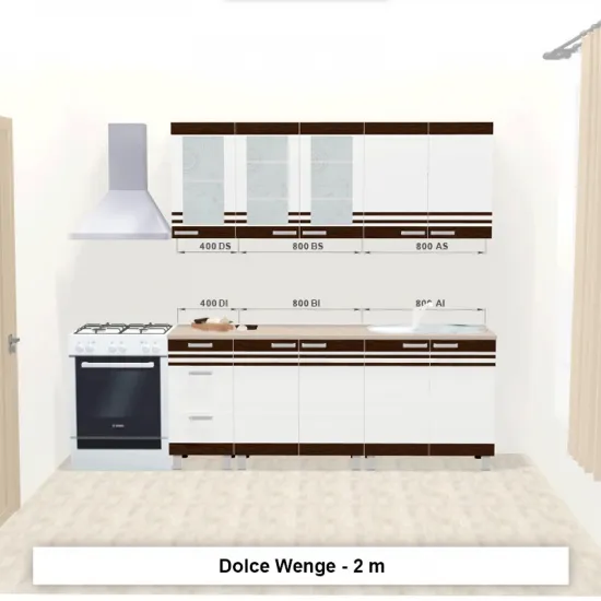 Bucatarie modulara Ambianta Dolce 2.0 m, Wenge