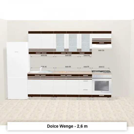 Bucatarie modulara Ambianta Dolce 2.6 m, Wenge