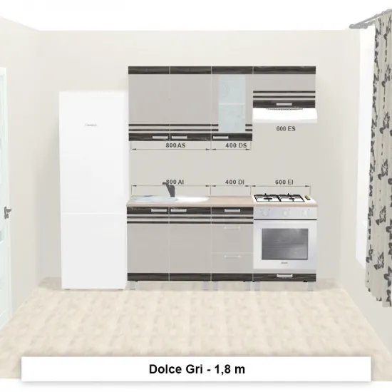 Bucatarie modulara Ambianta Dolce 1.8 m, Gri