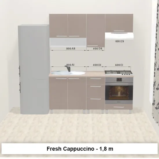 Bucatarie modulara Ambianta Fresh 1.8 m, Cappuccino