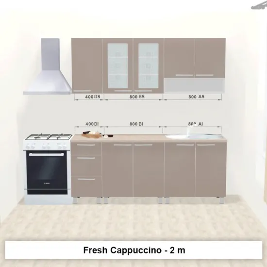 Bucatarie modulara Ambianta Fresh 2.0 m, Cappuccino