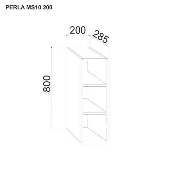 Корпус верхнего шкафа Ambianta Perla MS10 200 Белый