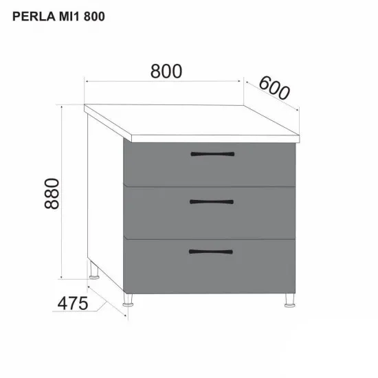 Нижний кухонный шкаф для духовки Ambianta Perla MI2 600 Капучино