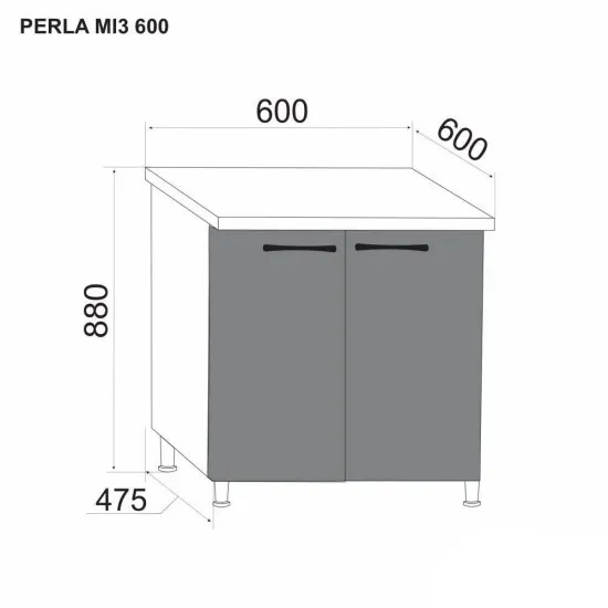 Modul inferior Ambianta Perla MI3 600 Black