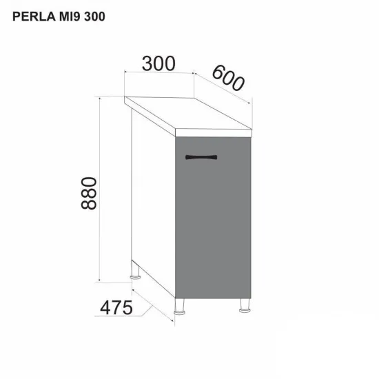 Modul inferior Ambianta Perla MI9 300 Black