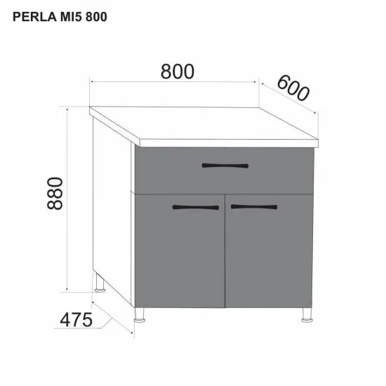 Modul inferior Ambianta Perla MI5 800 Alb
