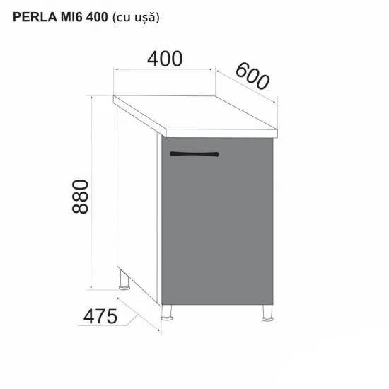 Modul inferior Ambianta Perla MI6 400 Alb