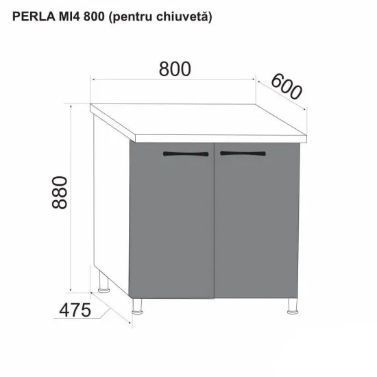 Modul inferior chiuveta Ambianta Perla MI4 800 Creme