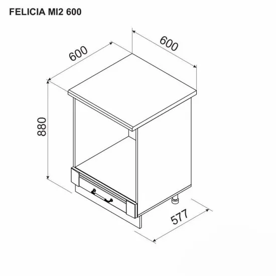 Modul inferior Ambianta Felicia MI2 600 cuptor, Alb