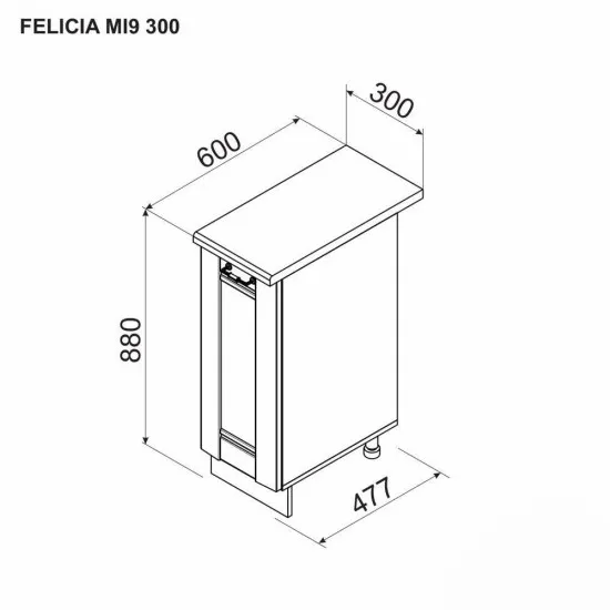 Modul inferior Ambianta Felicia MI9 300, Alb