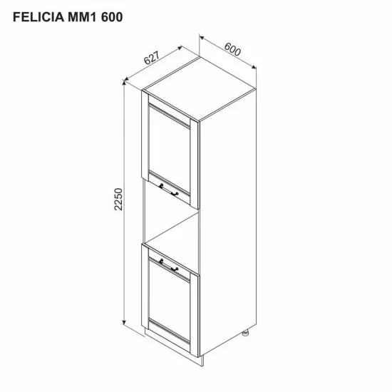 Modul inalt Ambianta Felicia MM1 600 cuptor, Alb