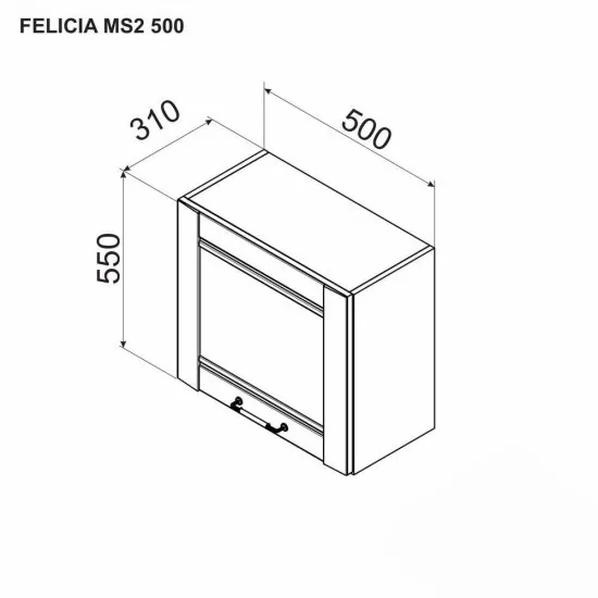 Modul superior Ambianta Felicia MS2 500 hota, Alb