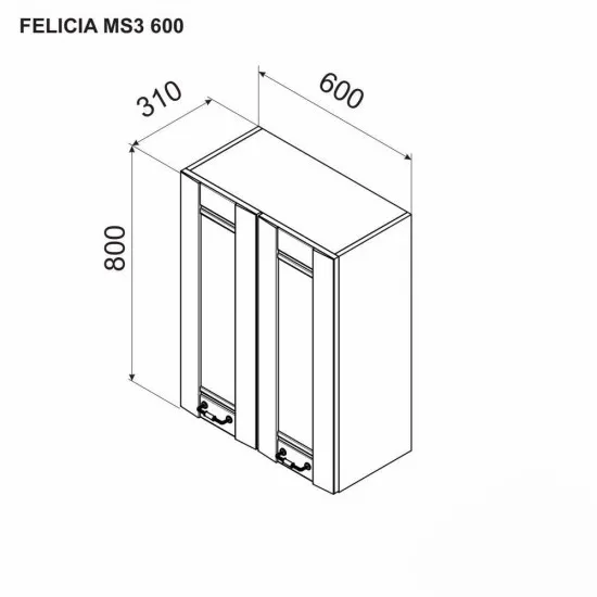 Modul superior Ambianta Felicia MS3 600, Alb