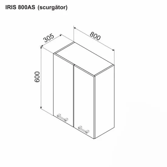 Modul superior Ambianta Iris 800 AS scurgator, Alb Samoa