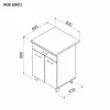 Нижний кухонный шкаф Ambianta Iris 600 CI, Alb Samoa