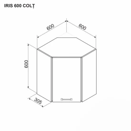 Modul superior Ambianta Iris 600 COLT, Alb Samoa