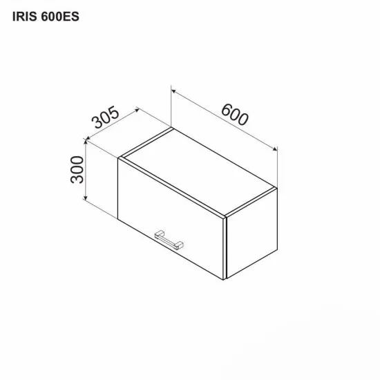 Верхний кухонный шкаф Ambianta Iris 600 ES под вытяжку, Alb Samoa