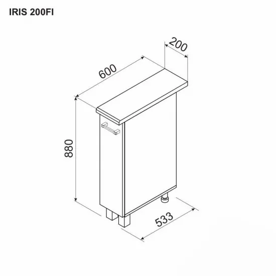 Modul inferior Ambianta Iris 200 FI, Alb Samoa