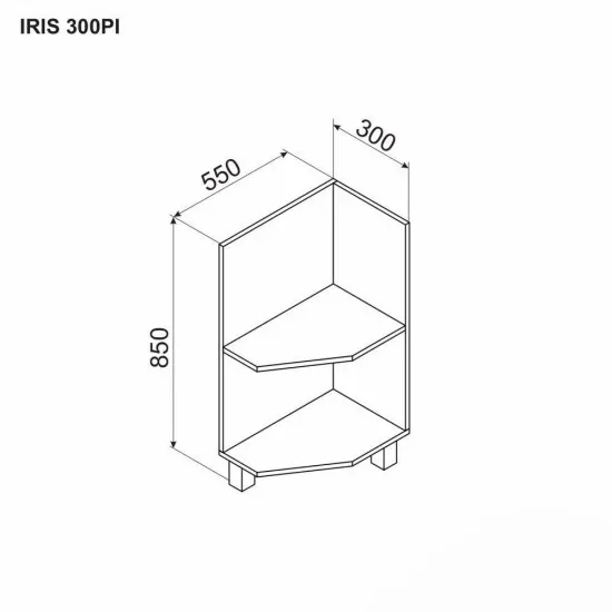 Нижний кухонный шкаф Ambianta Iris 300 PI, Alb Samoa