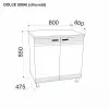 Modul inferior Ambianta Dolce 800 AI chiuveta, Gri