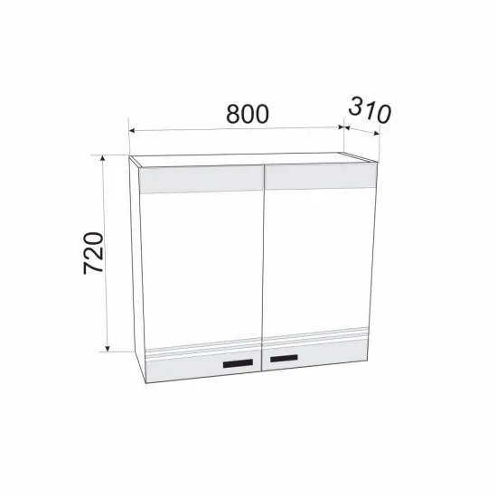Modul superior Ambianta Dolce 800 BS, Gri