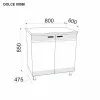 Modul inferior Ambianta Dolce 800 BI, Gri