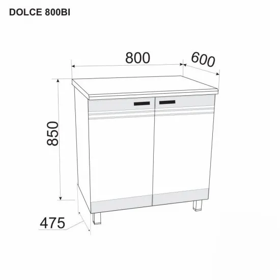 Modul inferior Ambianta Dolce 800 BI, Gri