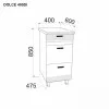 Modul inferior Ambianta Dolce 400 DI 3 sertare, Gri