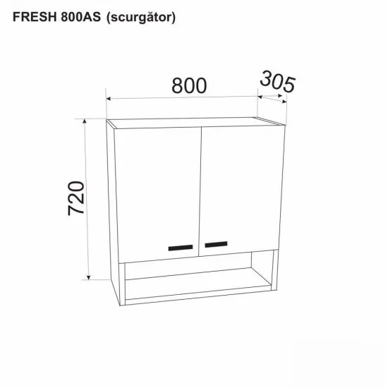 Modul superior Ambianta Fresh 800 AS scurgator, Cappuccino