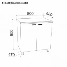 Modul inferior Ambianta Fresh 800 AI chiuveta, Cappuccino