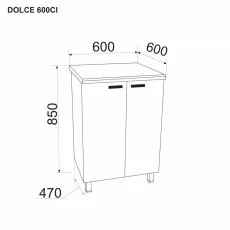 Modul inferior Ambianta Fresh 600 CI, Cappuccino