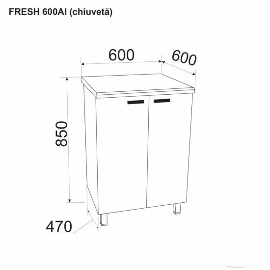 Modul inferior Ambianta Fresh 600 AI chiuveta, Cappuccino