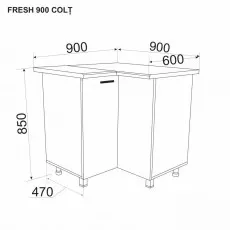 Modul inferior Ambianta Fresh 900 COLT, Cappuccino