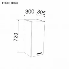 Верхний кухонный шкаф Ambianta Fresh 300 GS, Капучино Верхний кухонный шкаф Ambianta Fresh 300 GS, Капучино