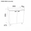 Modul inferior Ambianta Fresh 800 AI chiuveta, Bordo