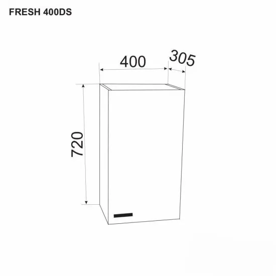 Верхний кухонный шкаф Ambianta Fresh 400 DS, Бордо