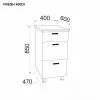 Modul inferior Ambianta Fresh 400 DI 3 sertare, Bordo