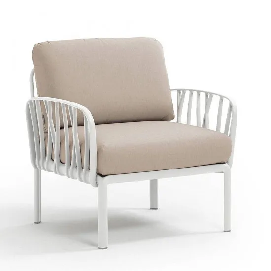 Fotoliu pentru gradina Nardi Komodo Poltrona 40371.00.141 Bianco/Canvas Sunbrella