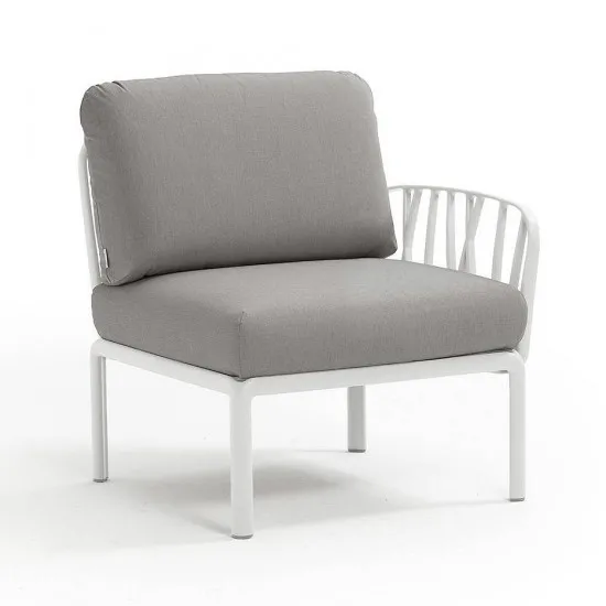 Fotoliu pentru gradina modul dreapta / stânga Nardi Komodo Elemento Terminale DX/SX 40372.00.172 Bianco/Grigio