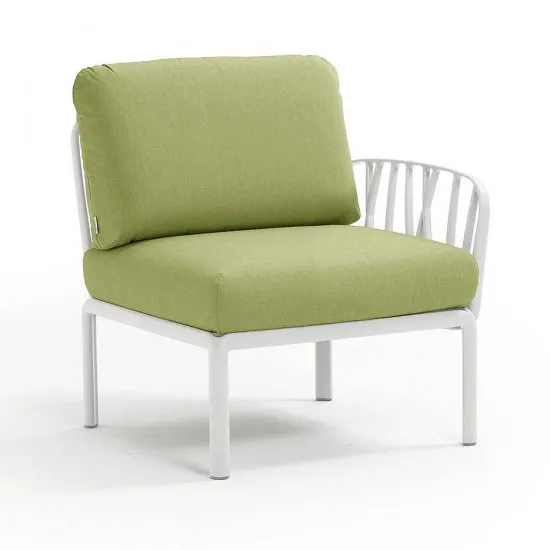 Fotoliu pentru gradina modul dreapta / stânga Nardi Komodo Elemento Terminale DX/SX 40372.00.139 Bianco/Avocado Sunbrella