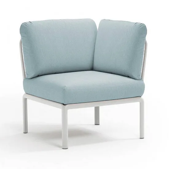 Fotoliu pentru gradina modul de colt Nardi Komodo Elemento Angolo 40374.00.138 Bianco/Ghiaccio Sunbrella