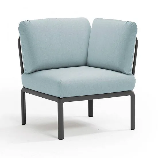 Fotoliu pentru gradina modul de colt Nardi Komodo Elemento Angolo 40374.02.138 Antracite/Ghiaccio Sunbrella