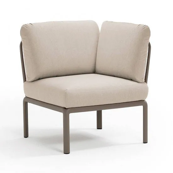 Fotoliu pentru gradina modul de colt Nardi Komodo Elemento Angolo 40374.10.131 Tortora/Tech Panama cu stofa hidrofuga rezistentă la apă