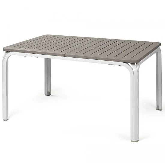 Masă de grădină Nardi Alloro 140 Extensible, 140x100 cm, Tortora/Bianco