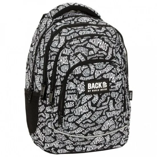 Rucsac şcolar BackUP Black/White (PLB5A10)