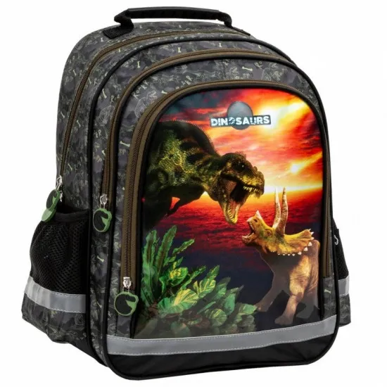 Rucsac şcolar Derform Dinosaurs Grey/Black (PL15BDN18)