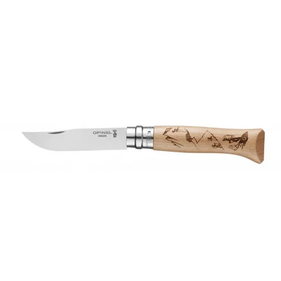 Cuțit Opinel Stainless Steel Engraving Hiking Nr. 8