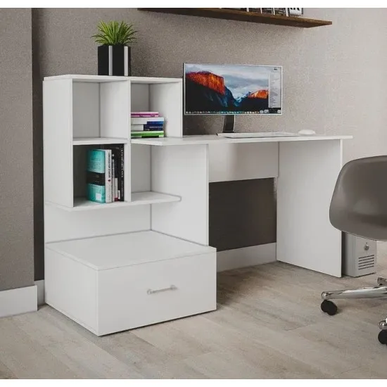 Masa de birou ML-Mobila ML-10 (Dreapata/Stinga), Alb