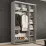 Dulap-cupeu Mobildor Compact, 170x220x45 cm, uși PAL cu ornament linii, Gri