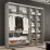 Dulap-cupeu Mobildor Compact, 230x220x45 cm, uși glisante PAL cu ornament grecesc, Gri